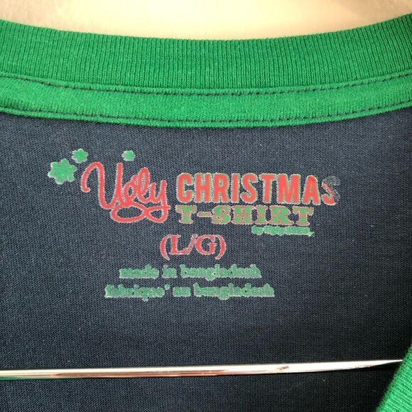 Ugly Christmas T-Shirt Elf D**k In A Box Funny Joke Holiday Tee Shirt Blue - Picture 7 of 14